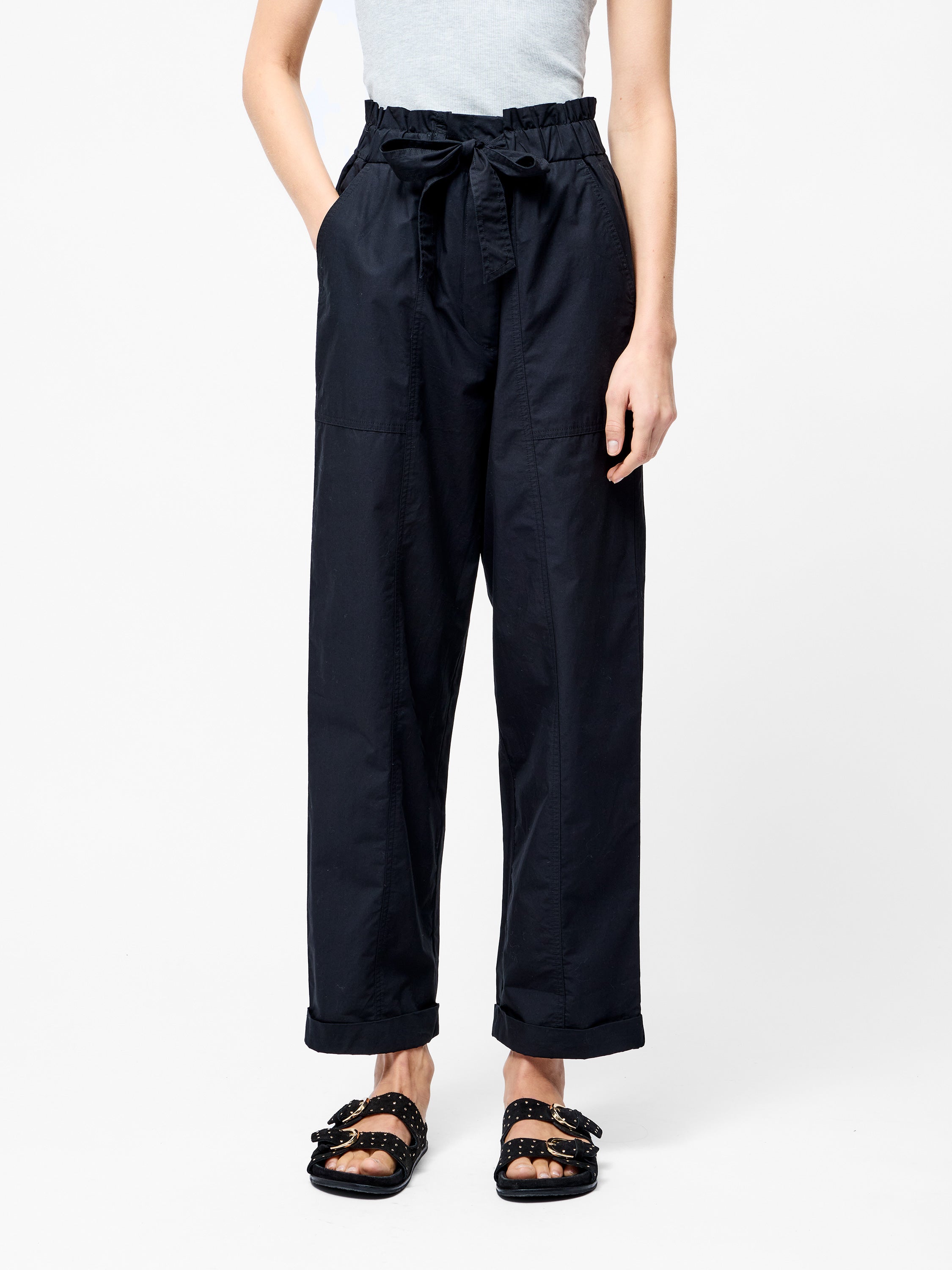 Cotton Paper Bag Trousers - Main Image