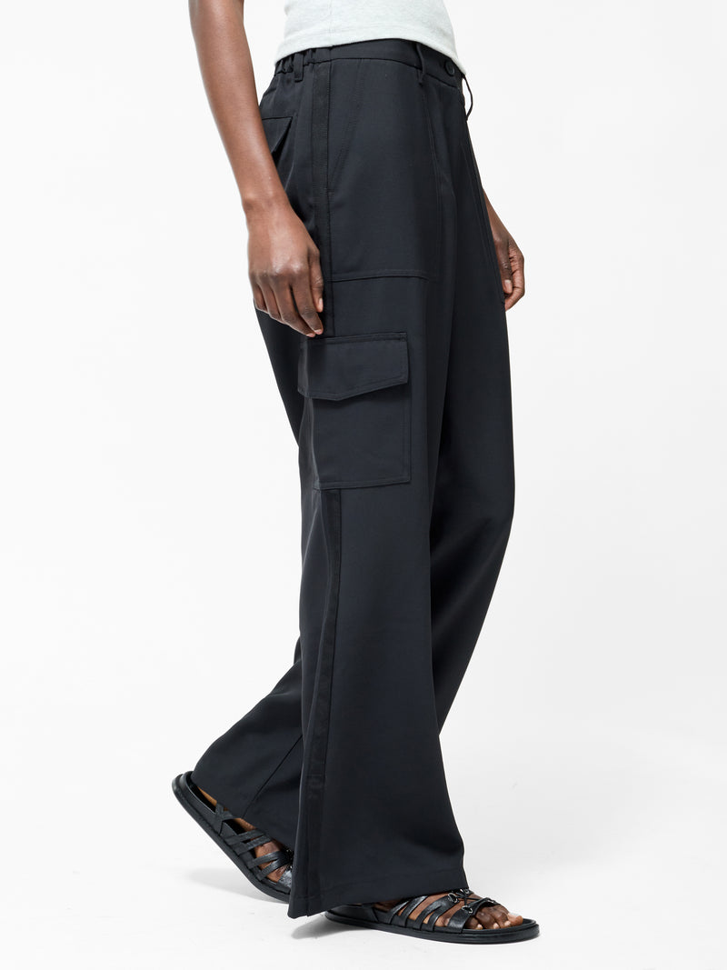 Drapey Wide Leg Combat Trousers