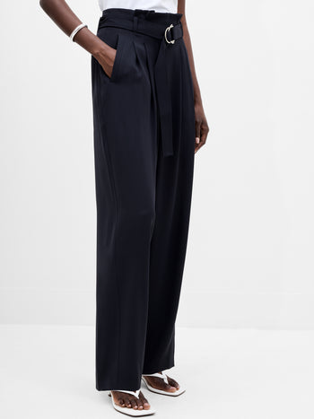 Vinnie Tailored D-Ring Belted Wide Leg Trousers