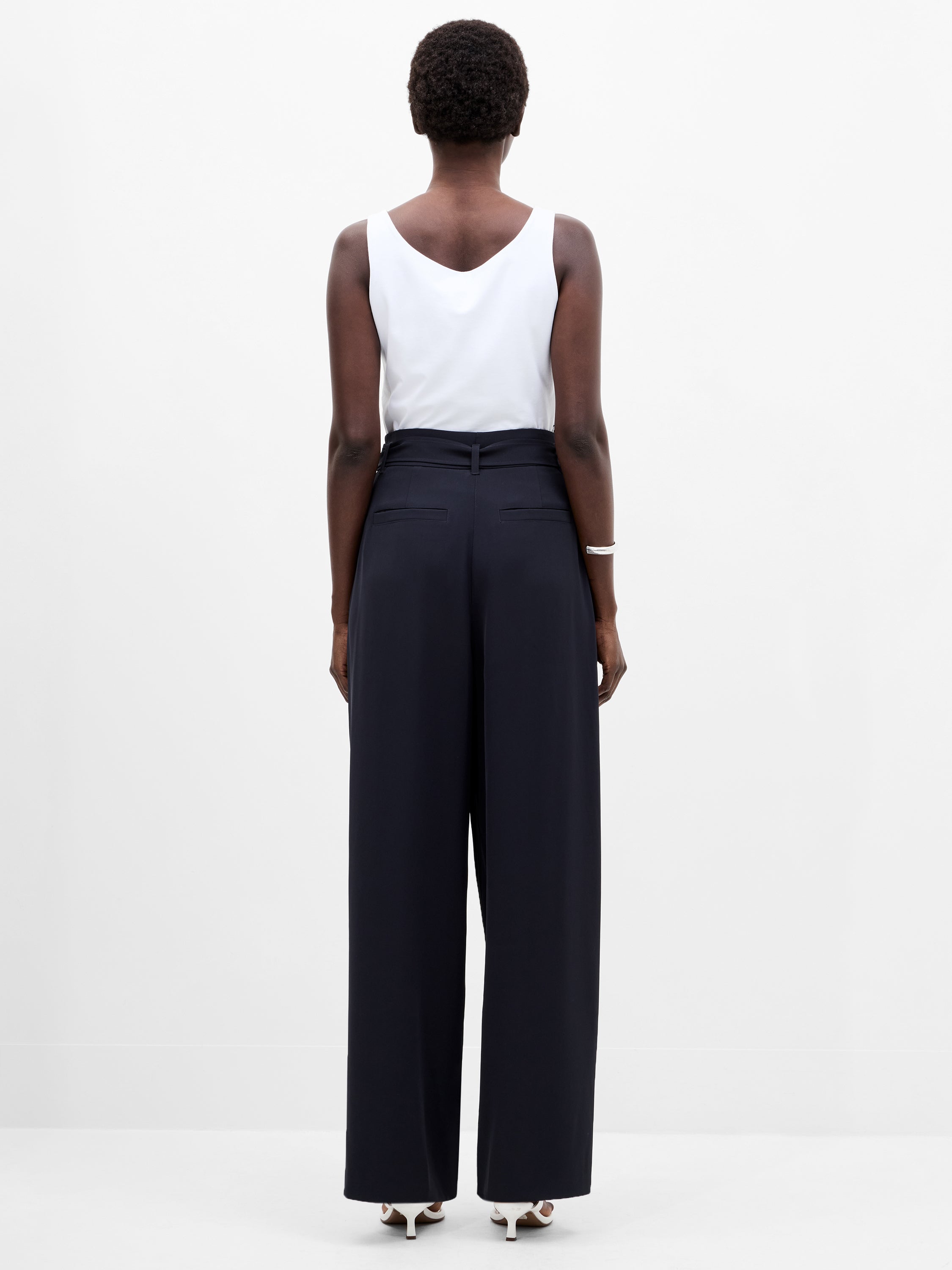 Vinnie Tailored D-Ring Belted Wide Leg Trousers