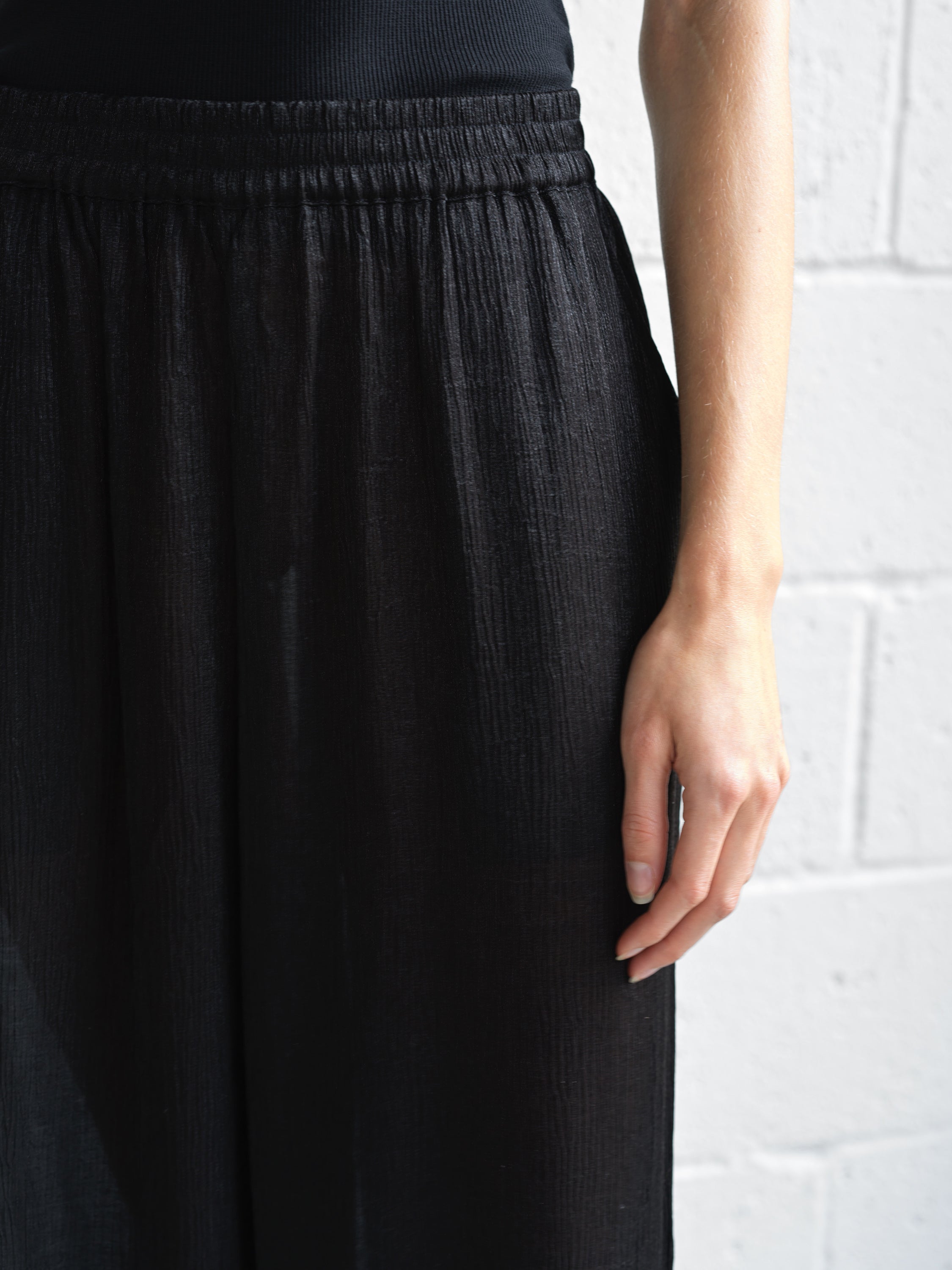 Terry Crinkle Wide Leg Trousers