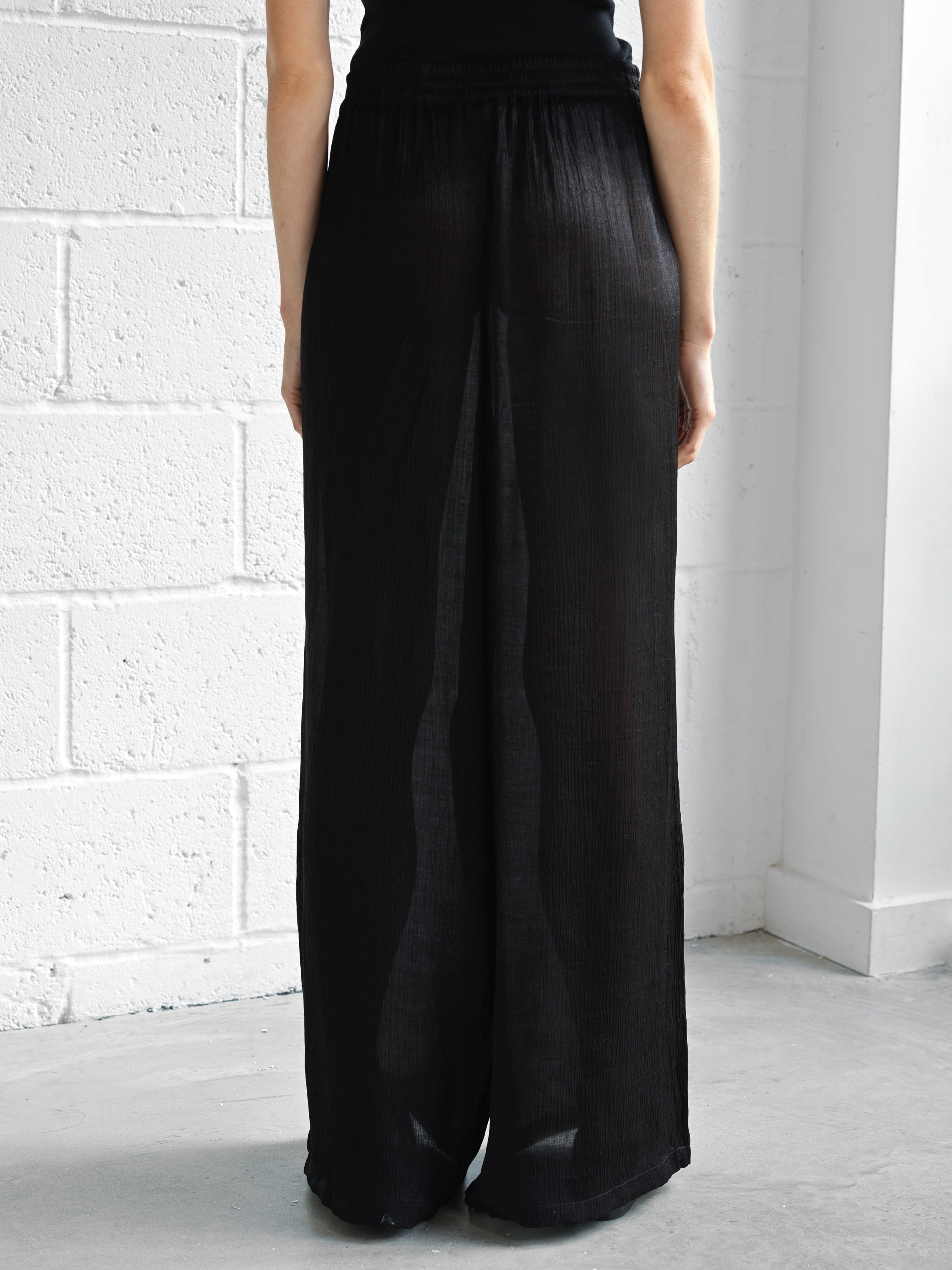 Terry Crinkle Wide Leg Trousers