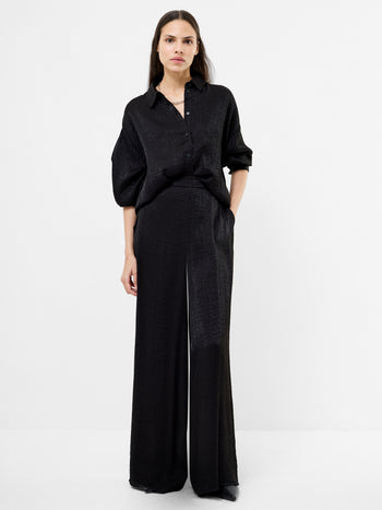Terry Crinkle Wide Leg Trousers