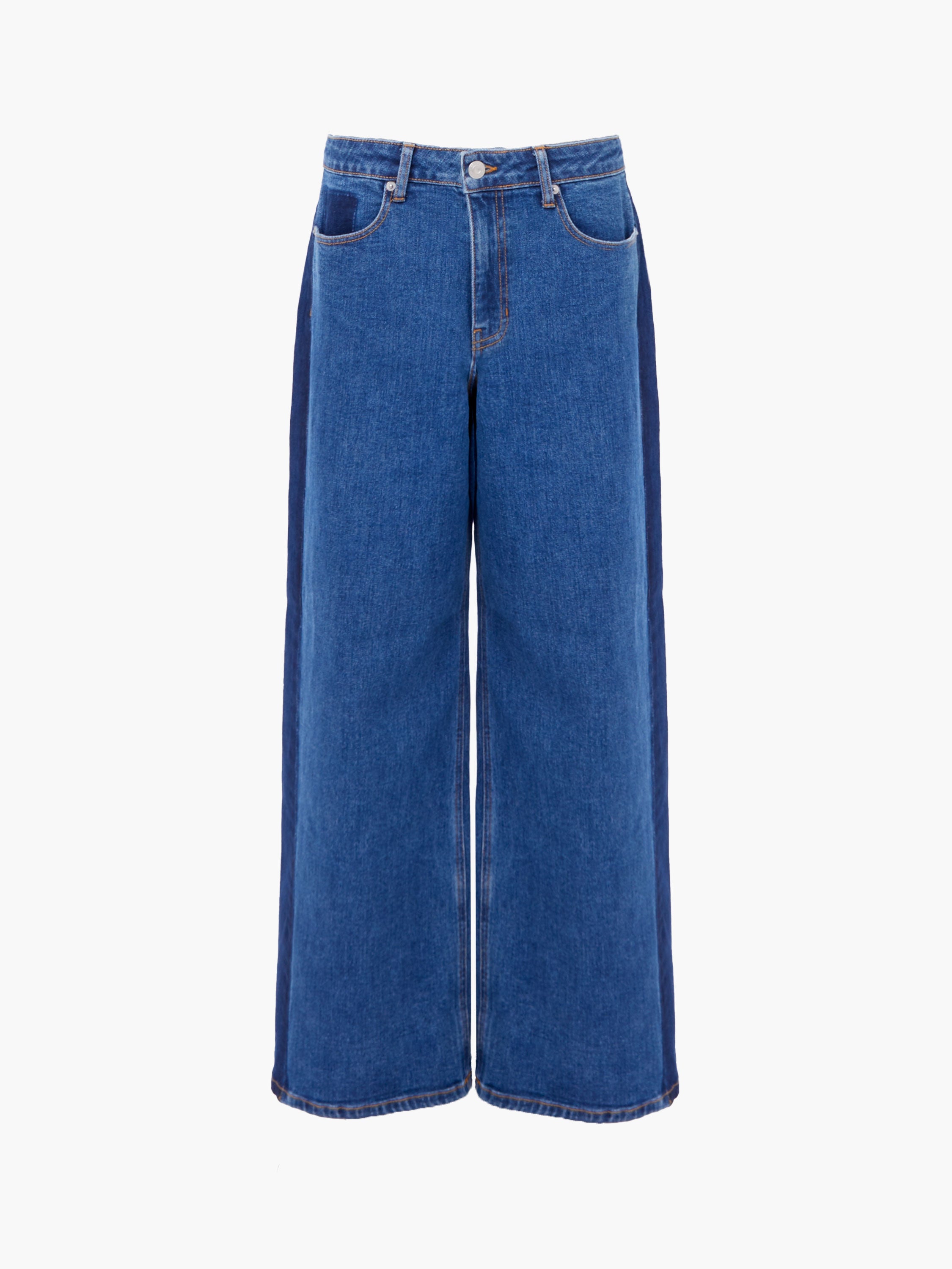 Elliot Denim Side Panel Wide Leg Jeans Vintage/Clean Indigo Blue