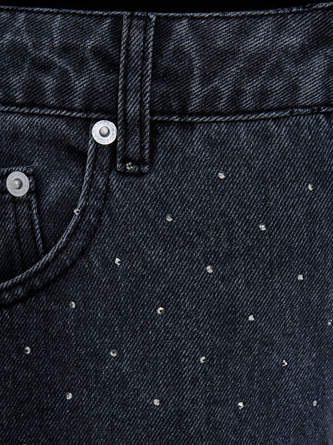 Ralphie Denim Embellished Wide Leg Jeans