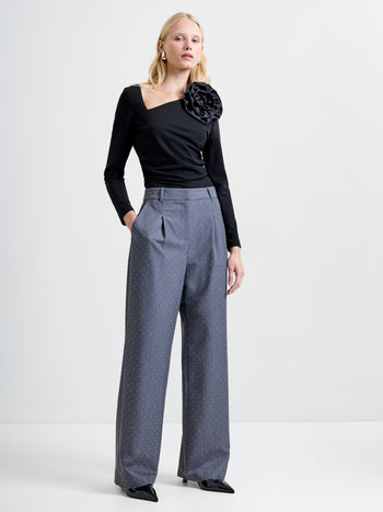 Sherry Hotfix Diamante Wide Leg Trousers
