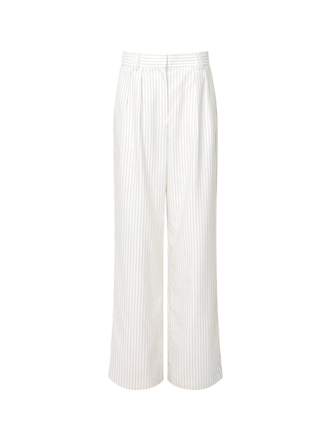 Pinstripe Wide Leg Trousers
