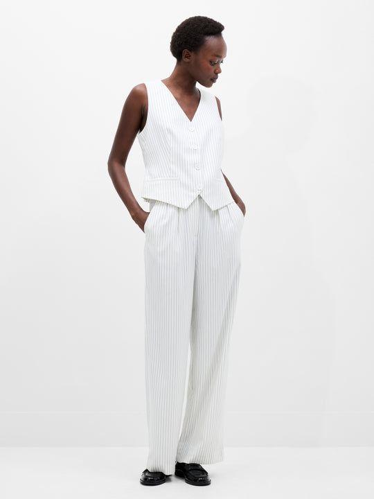 Pinstripe Wide Leg Trousers