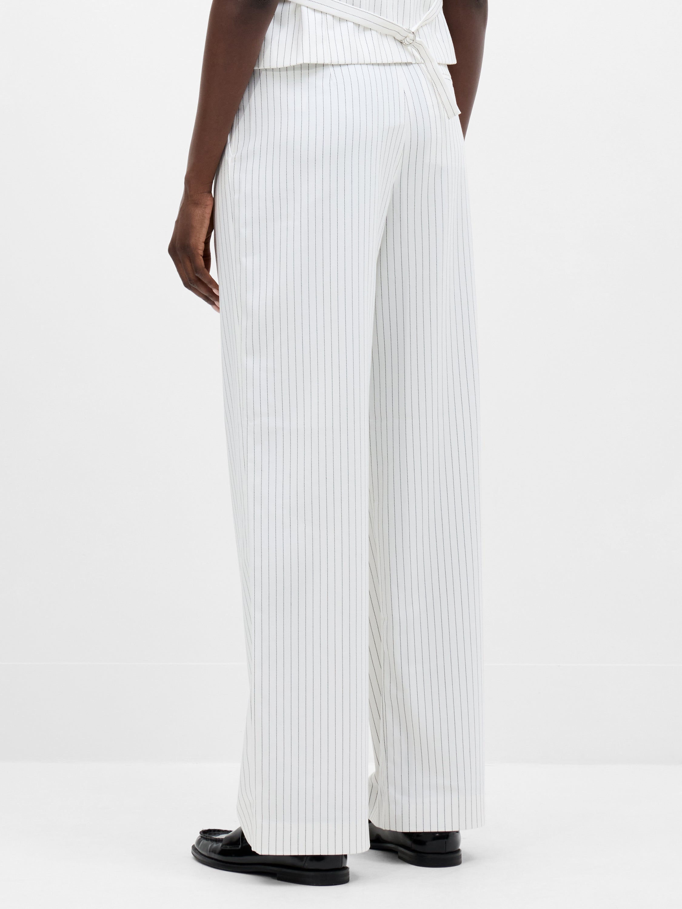 Pinstripe Wide Leg Trousers