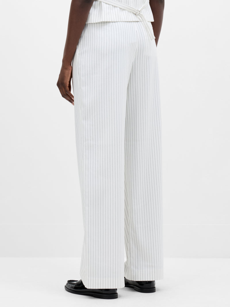 Pinstripe Wide Leg Trousers