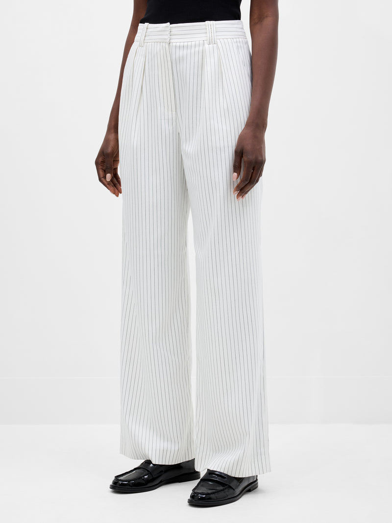 Pinstripe Wide Leg Trousers