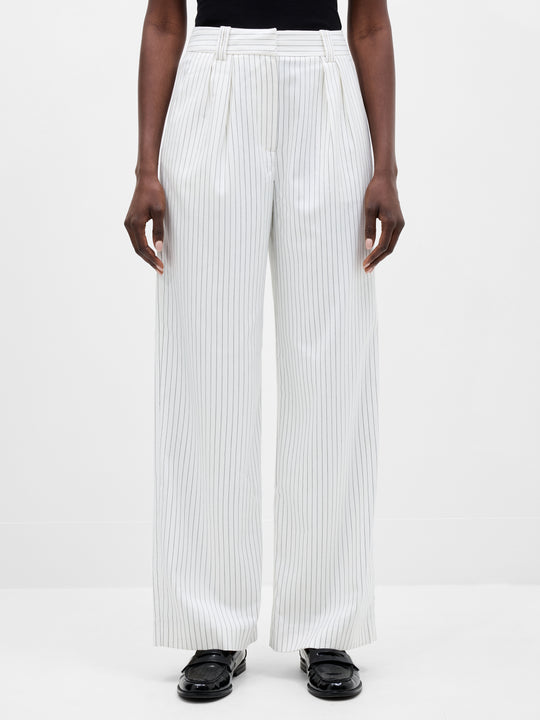 Pinstripe Wide Leg Trousers