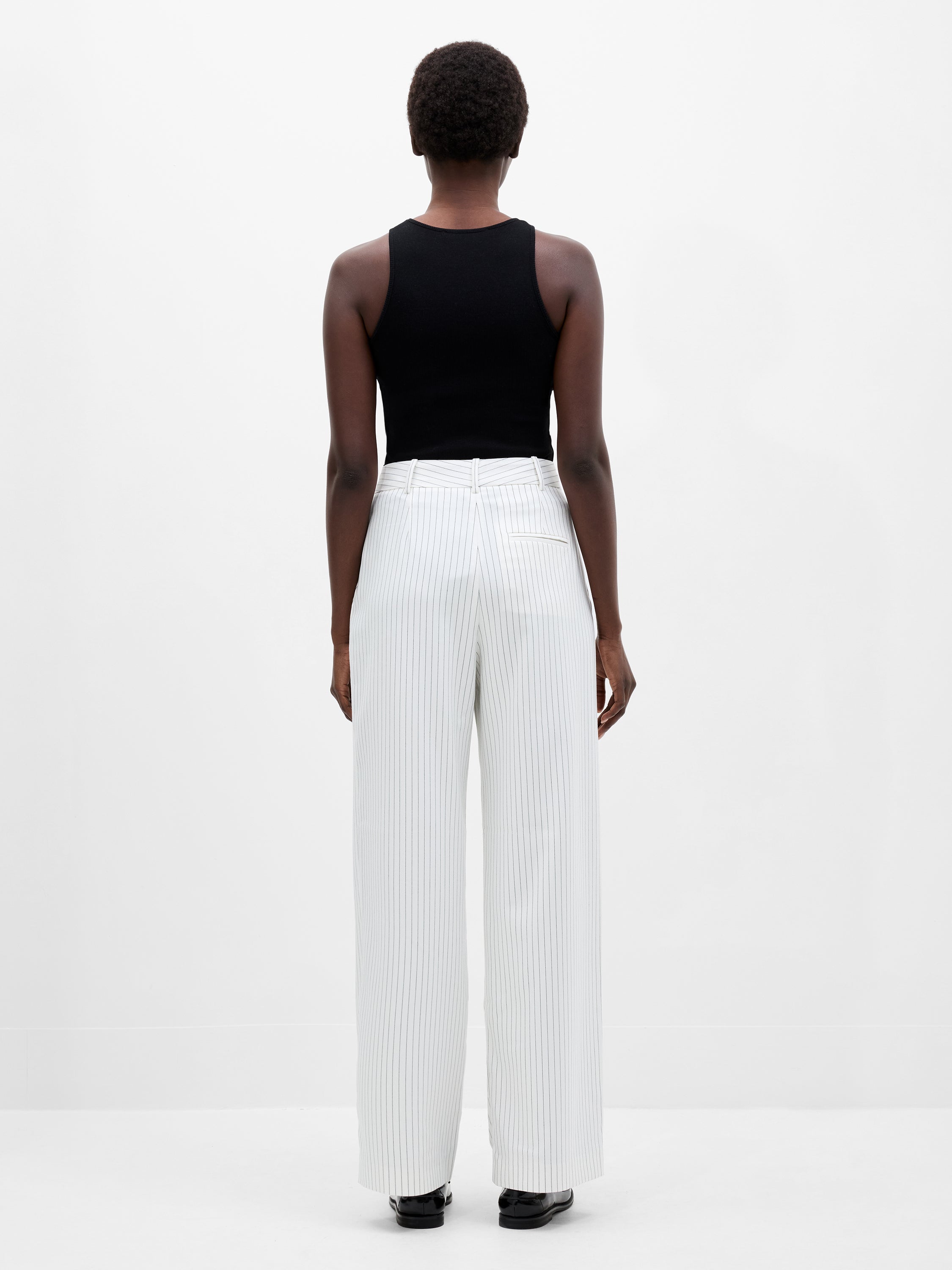 Pinstripe Wide Leg Trousers