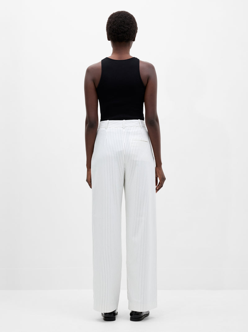 Pinstripe Wide Leg Trousers