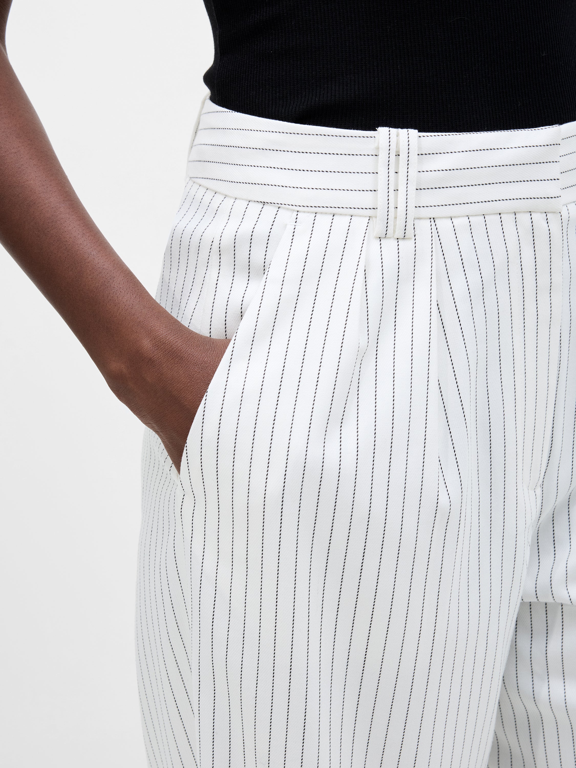Pinstripe Wide Leg Trousers