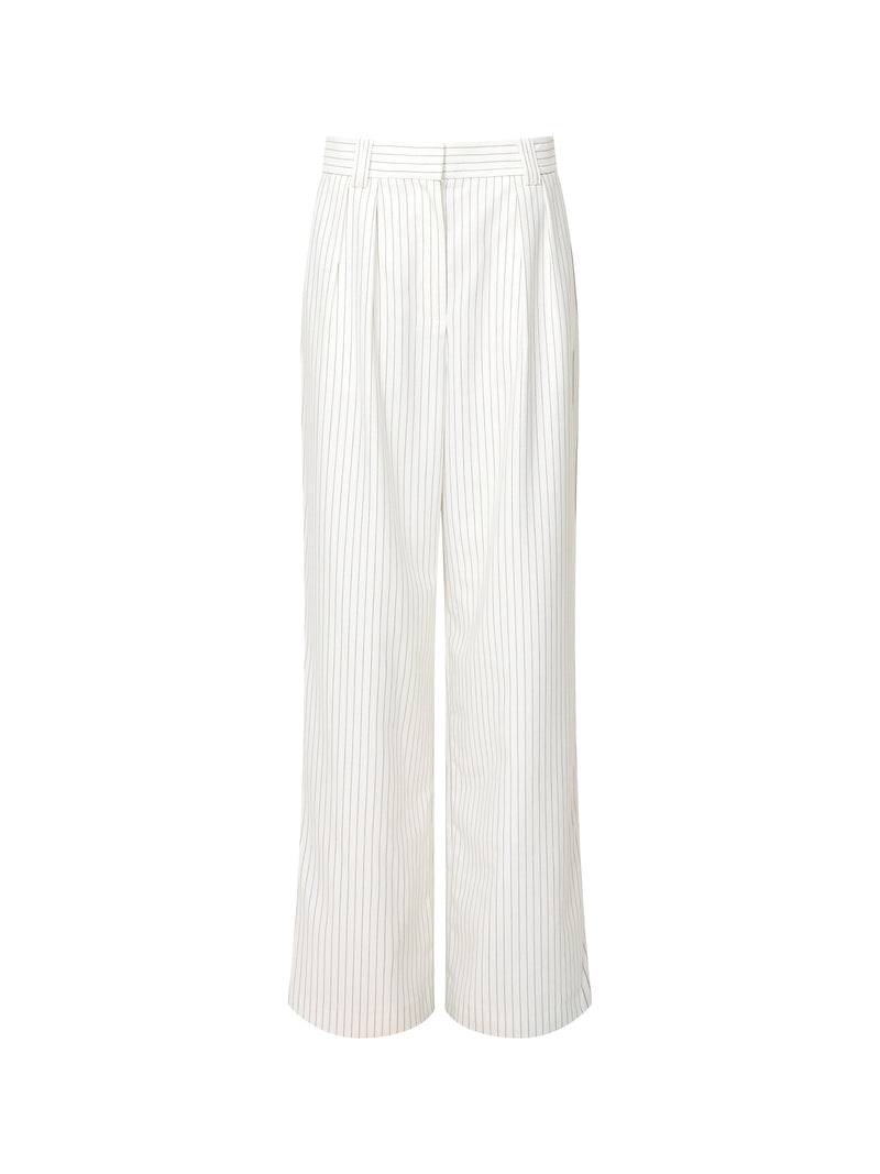 Pinstripe Wide Leg Trousers