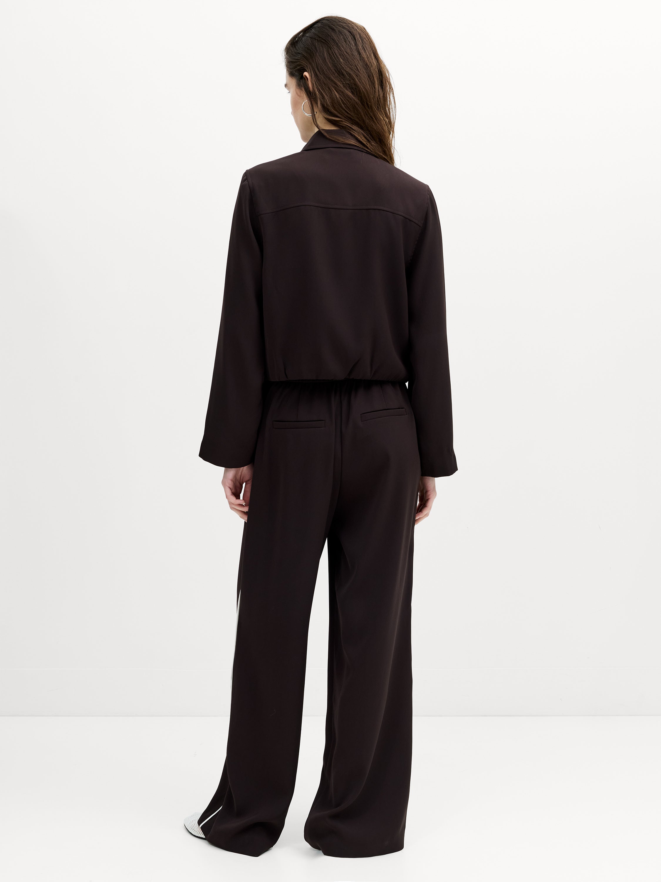 Vinnie Tailored Brown Zip Through Blouson Jacket
