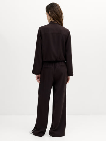 Vinnie Tailored Brown Zip Through Blouson Jacket
