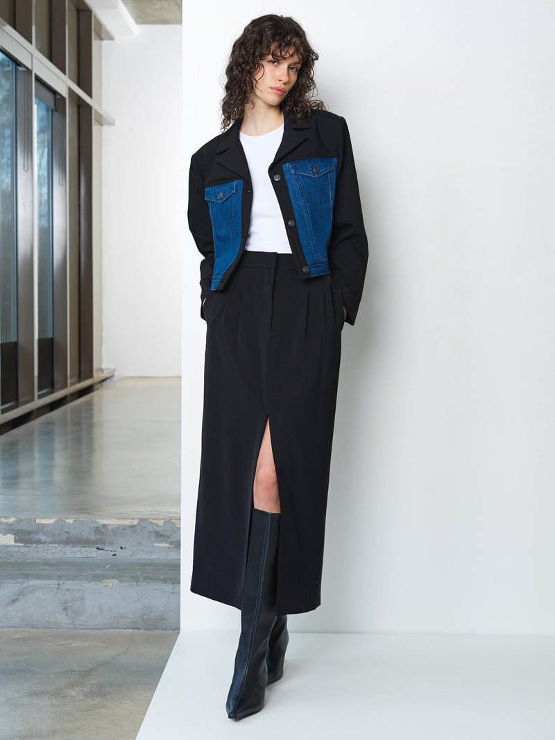 Kimberley Denim Mix Cropped Jacket