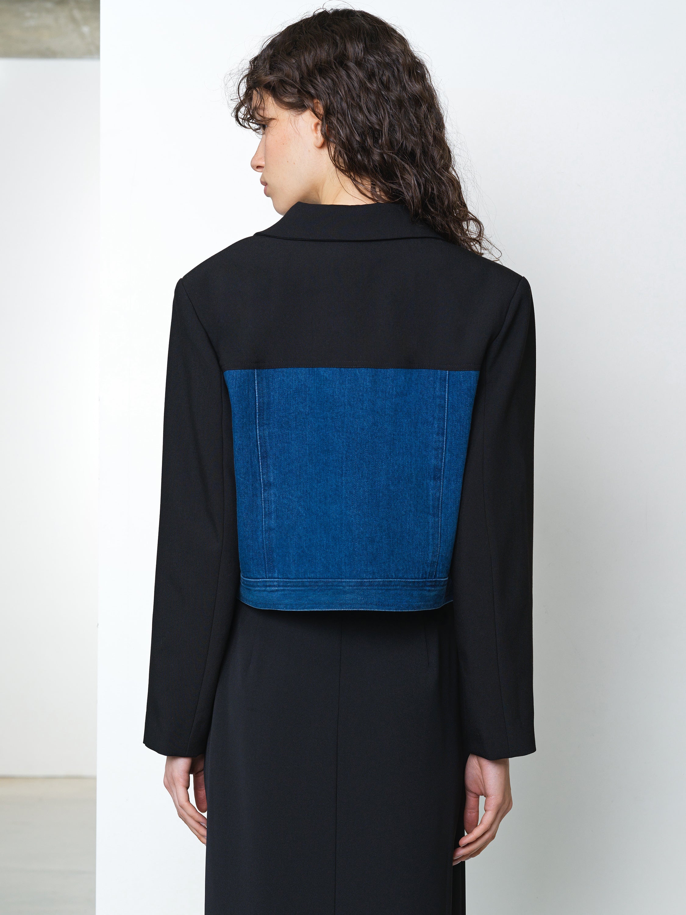 Kimberley Denim Mix Cropped Jacket