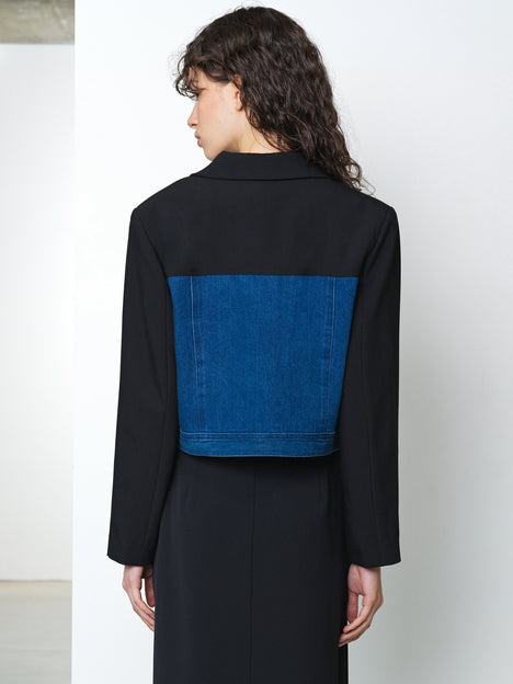 Kimberley Denim Mix Cropped Jacket