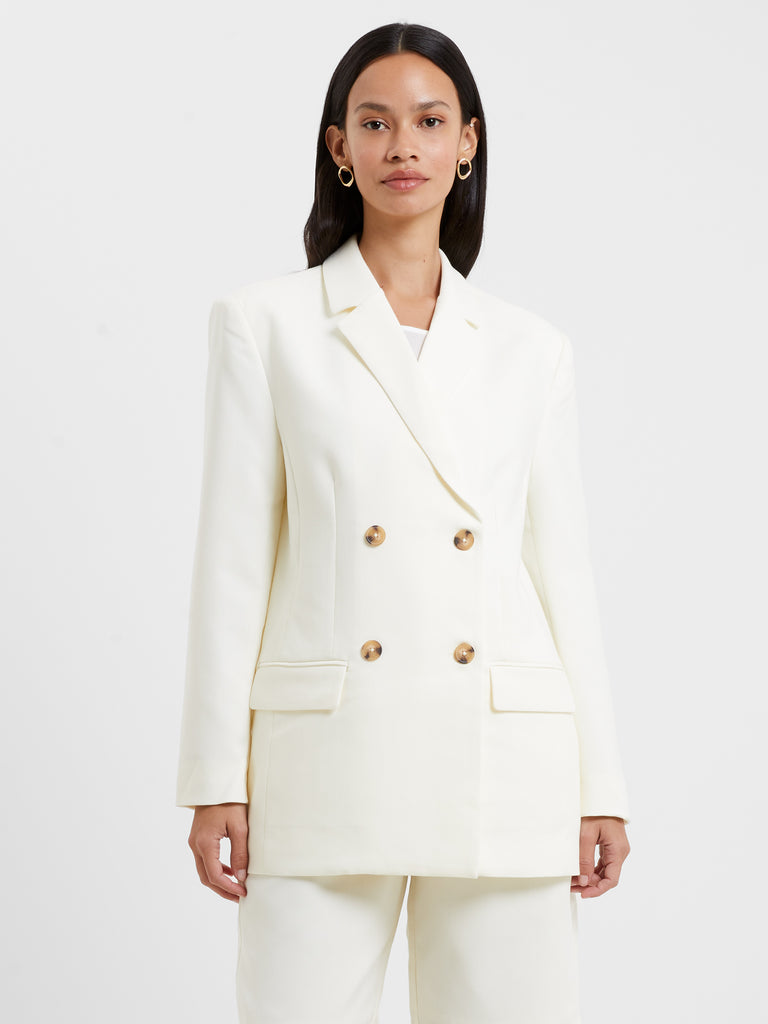 Luxe Double Breasted Blazer Ivory | French Connection UK