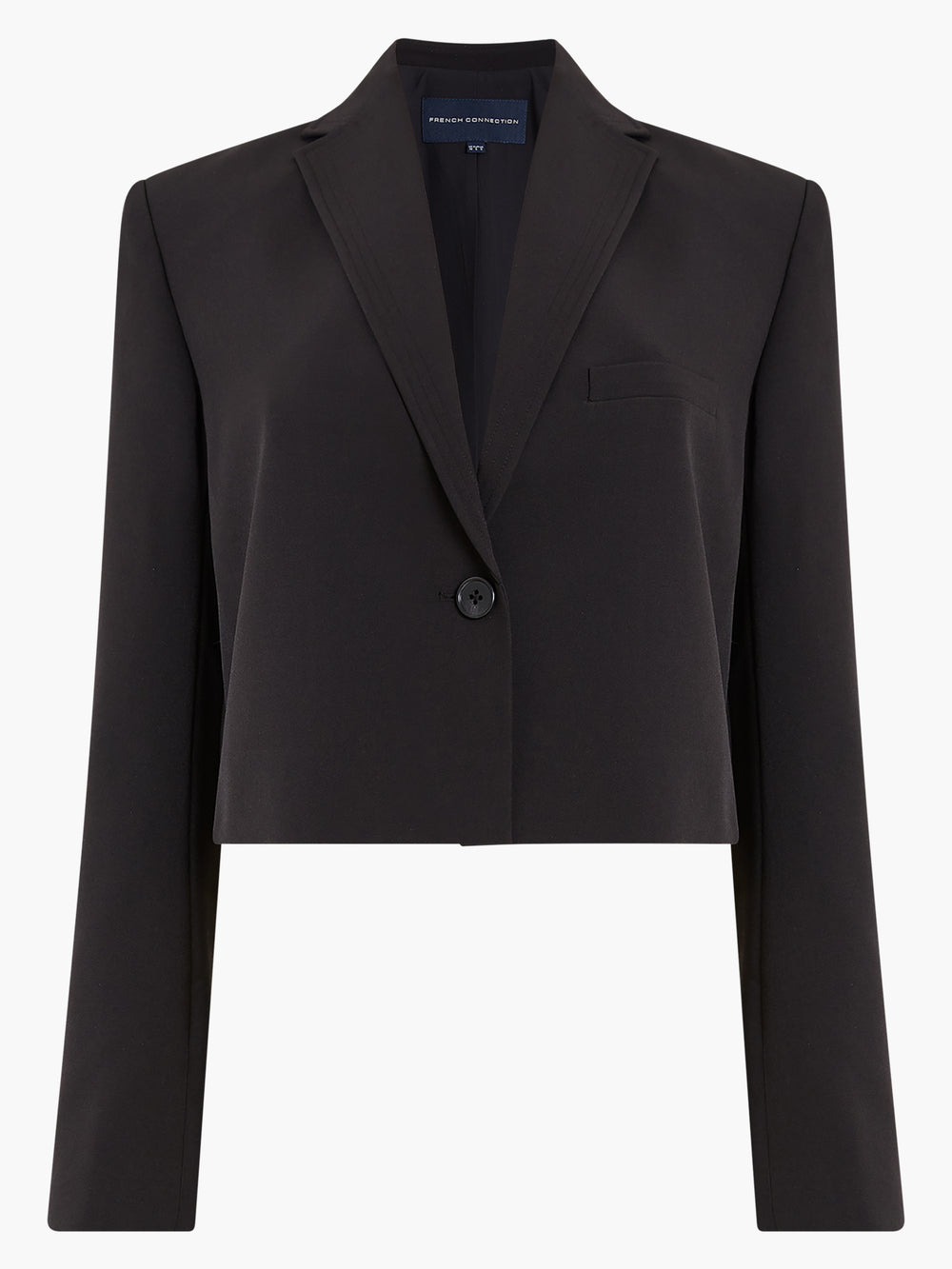 Echo Crepe Cropped Blazer Blackout French Connection UK