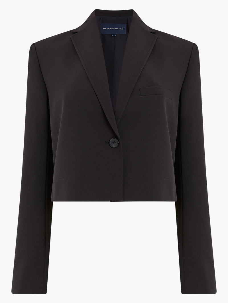 Echo Crepe Cropped Blazer Blackout | French Connection UK