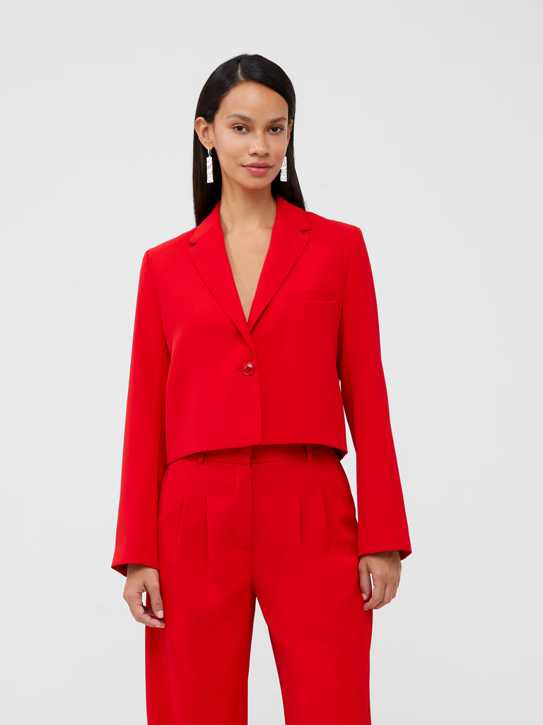 Harry Suiting Cropped Blazer Royal Scarlet | French Connection UK