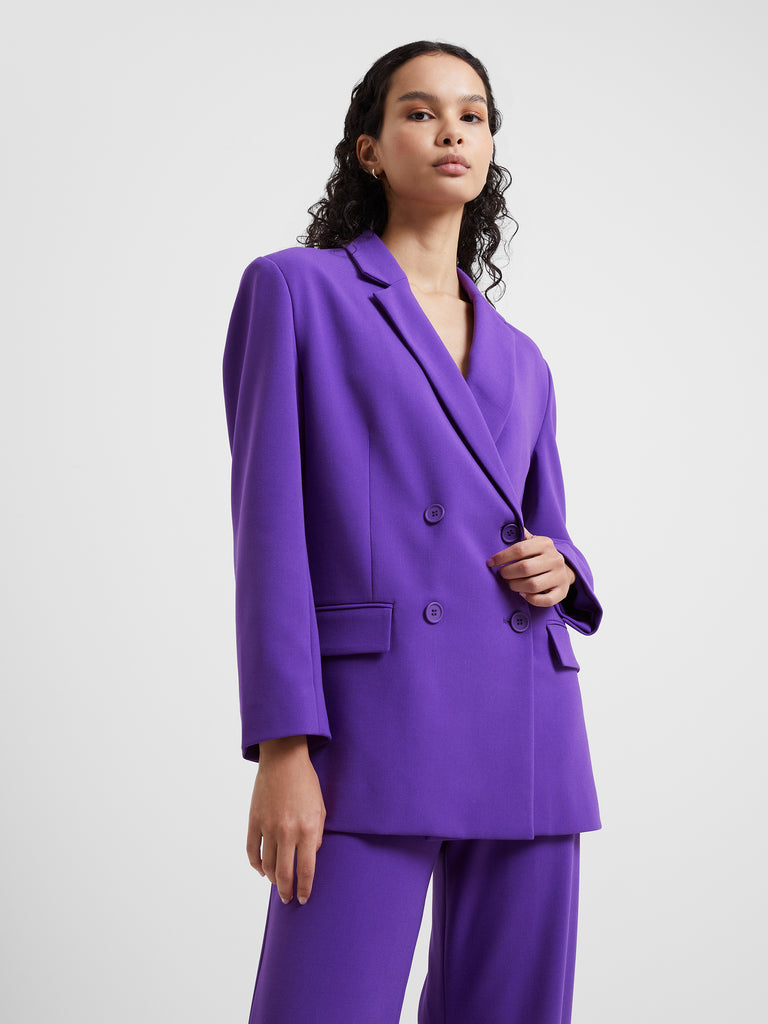 Whisper Double Breasted Blazer Cobalt Violet | French Connection UK
