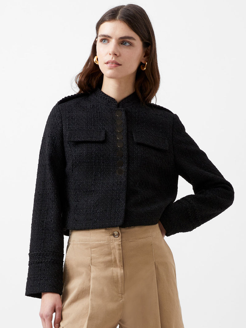 Felice Tweed Military Jacket Blackout French Connection UK