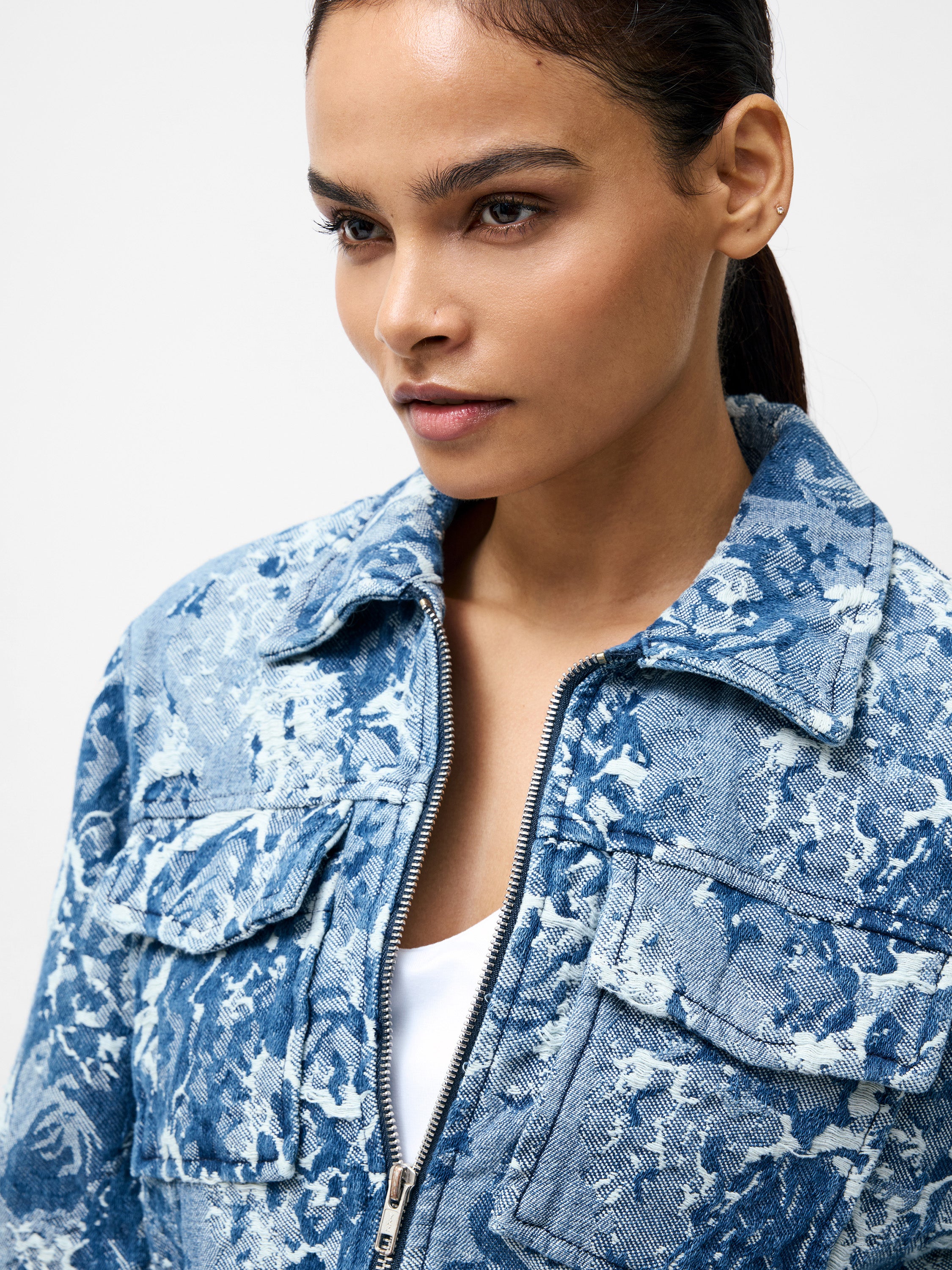 Charlotte Denim Jacquard Jacket