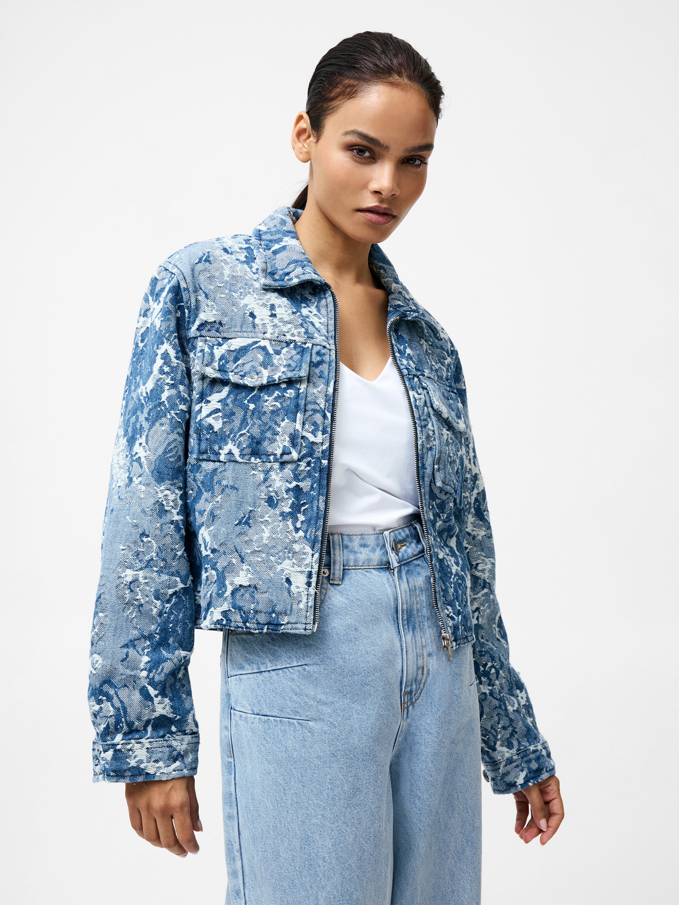 Charlotte Denim Jacquard Jacket