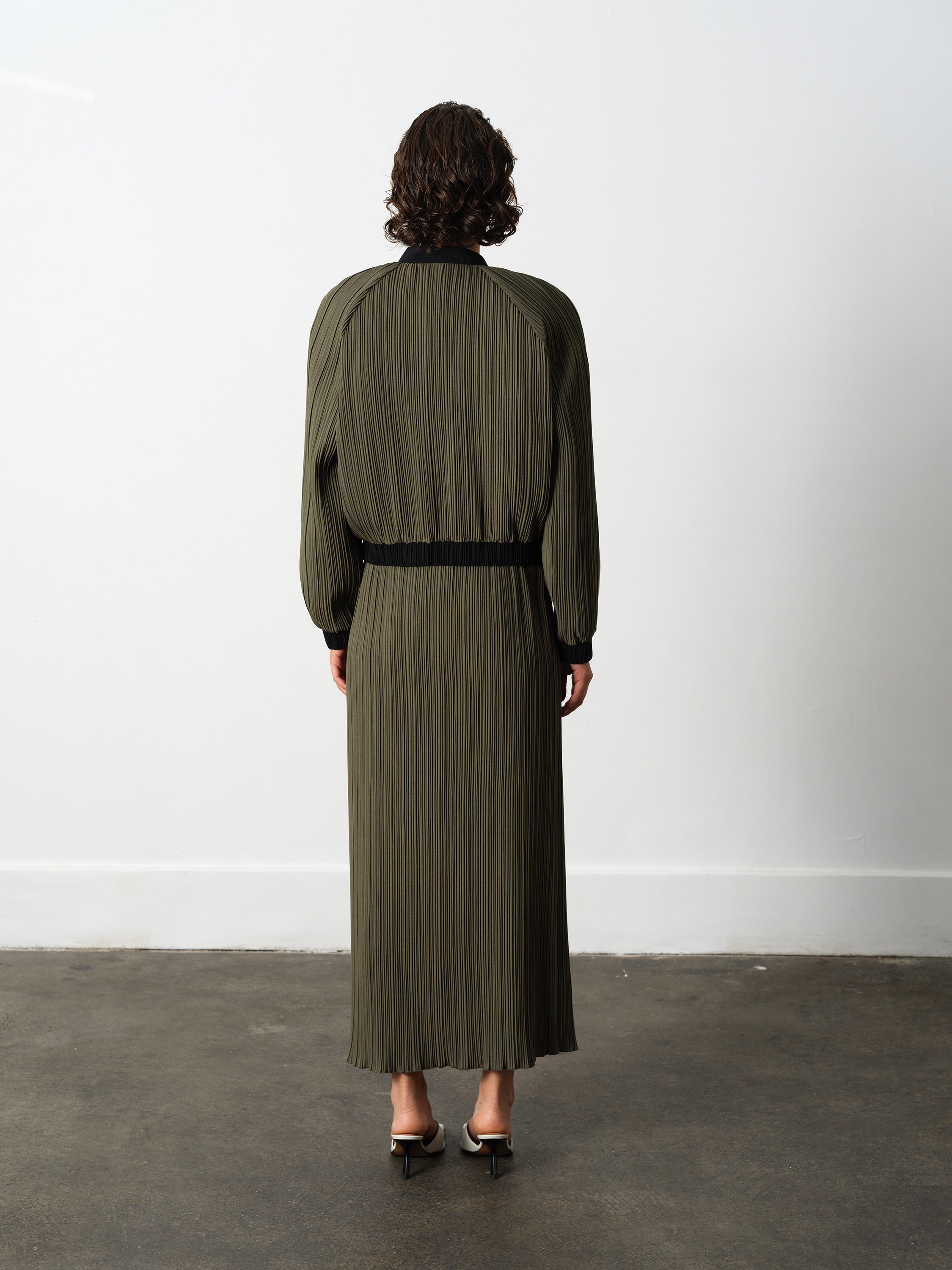 Niri Plisse Bomber Jacket