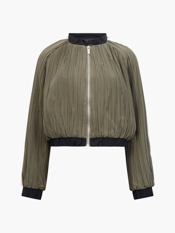 Niri Plisse Bomber Jacket