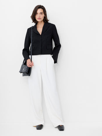 Morgan Tailored Pinstripe Cropped Blazer