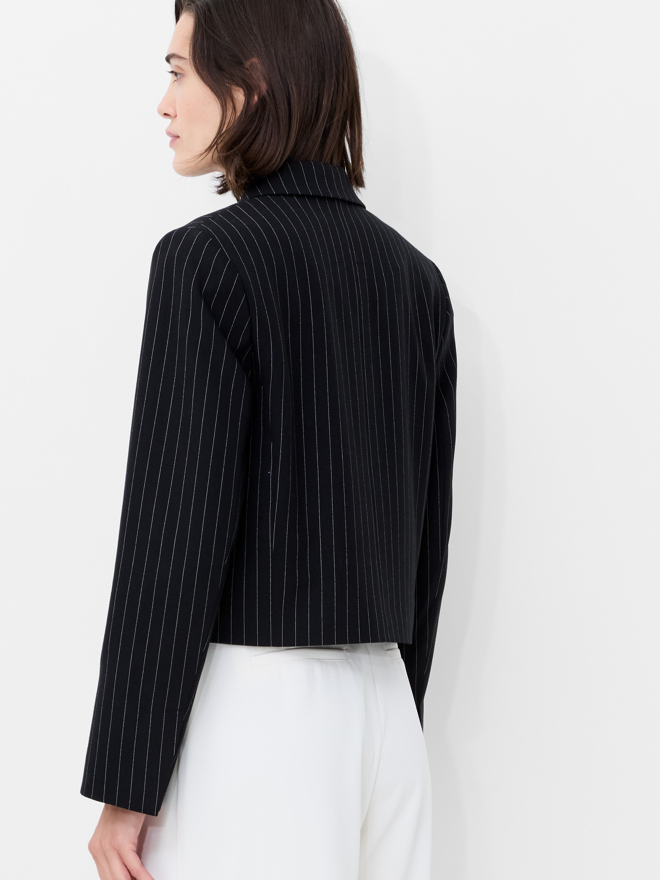 Morgan Tailored Pinstripe Cropped Blazer