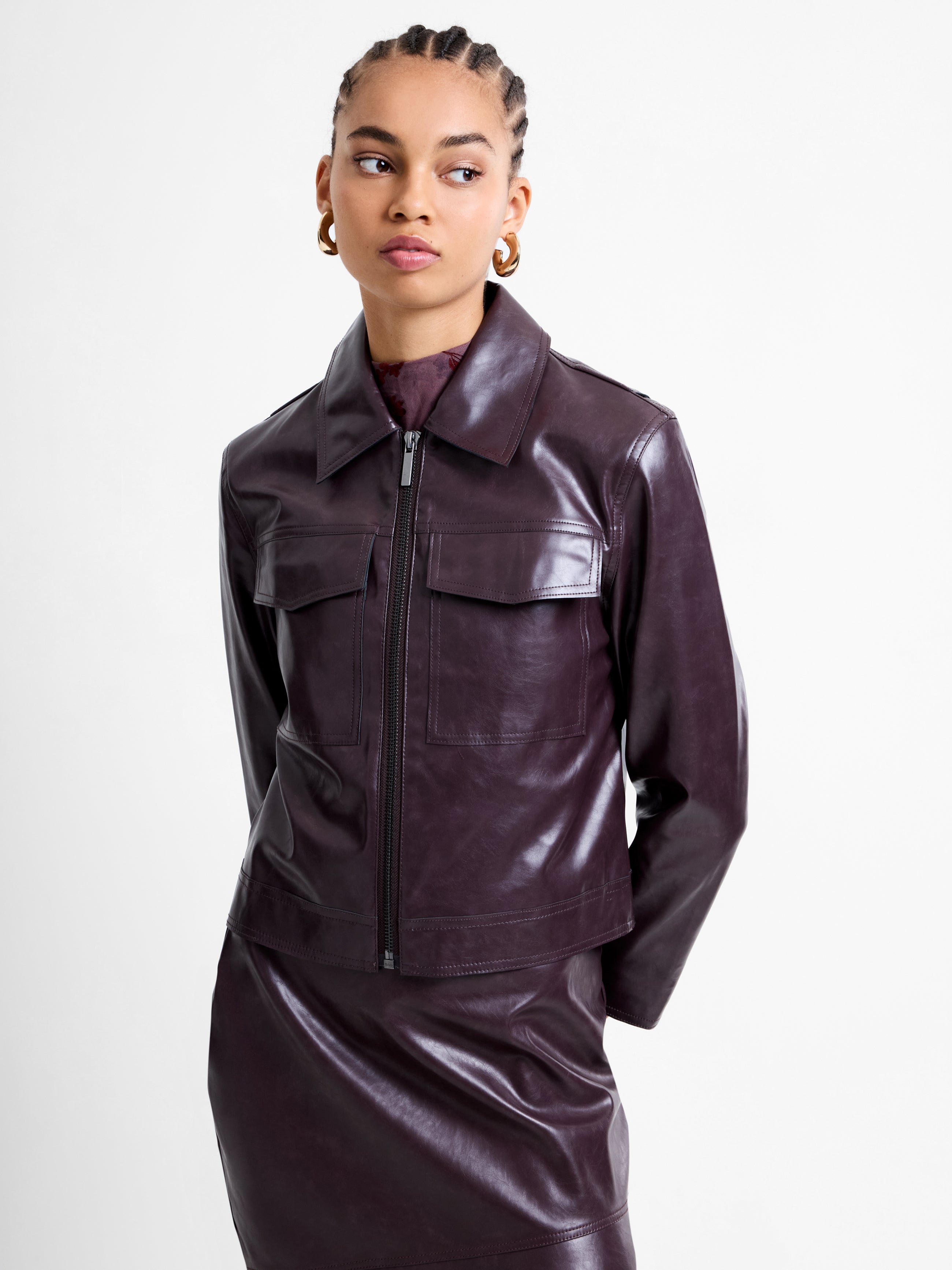 Kayleigh PU Bomber Jacket
