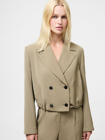 Vinnie Tailored Double Breasted Cropped Jacket