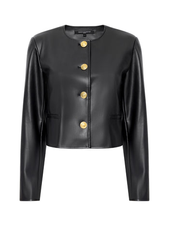 Dessa Faux Leather Cropped Jacket