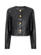 Dessa Faux Leather Cropped Jacket