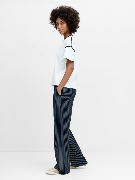Shainey Plush Contrast Trim White T-Shirt