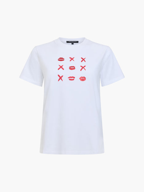 Peached Cotton White Noughts and Kisses Graphic T-Shirt