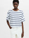 Striped Stepped Hem T-Shirt