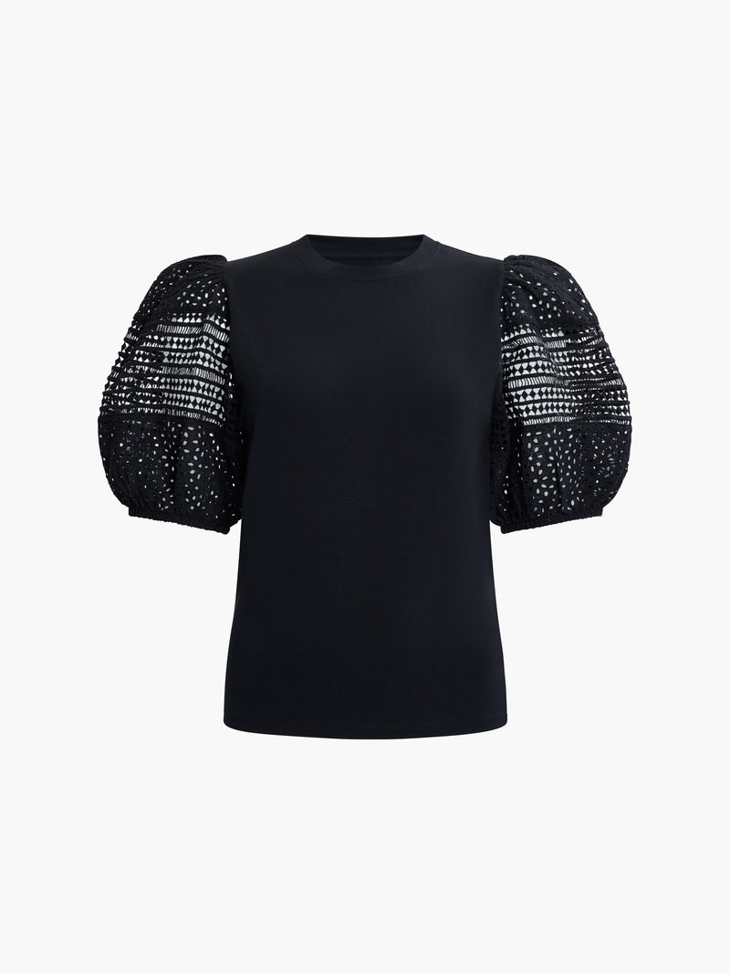 Crochet Lace Puff Sleeve Top