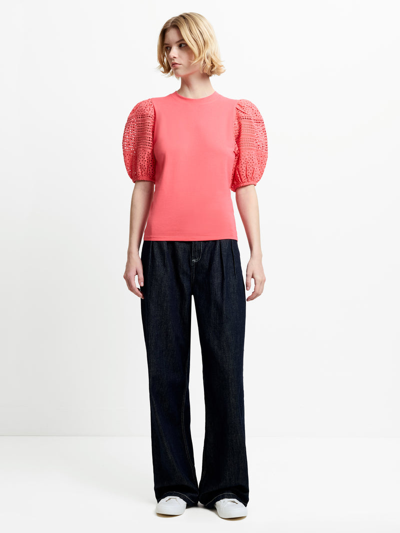 Crochet Lace Puff Sleeve Top