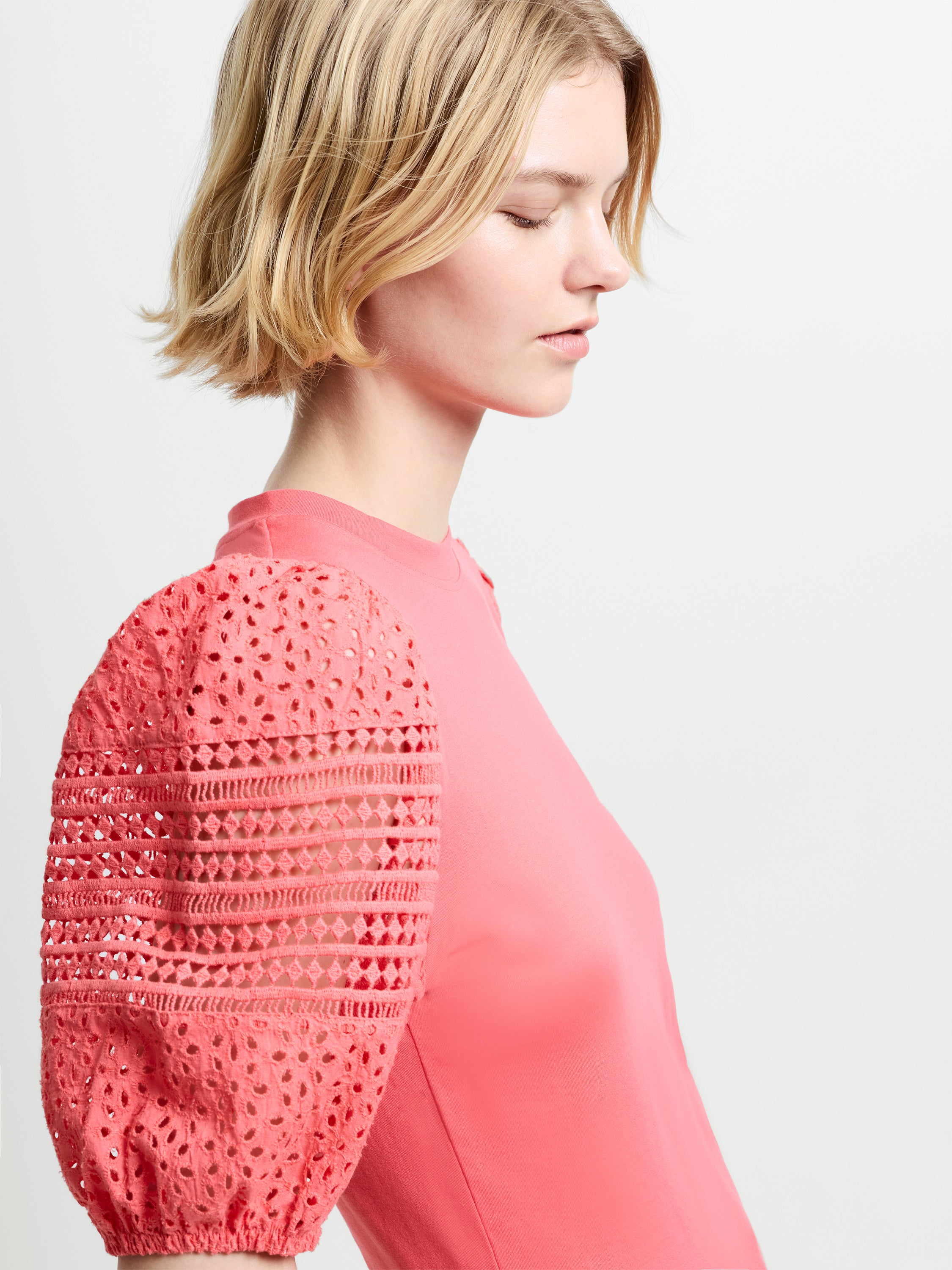 Crochet Lace Puff Sleeve Top