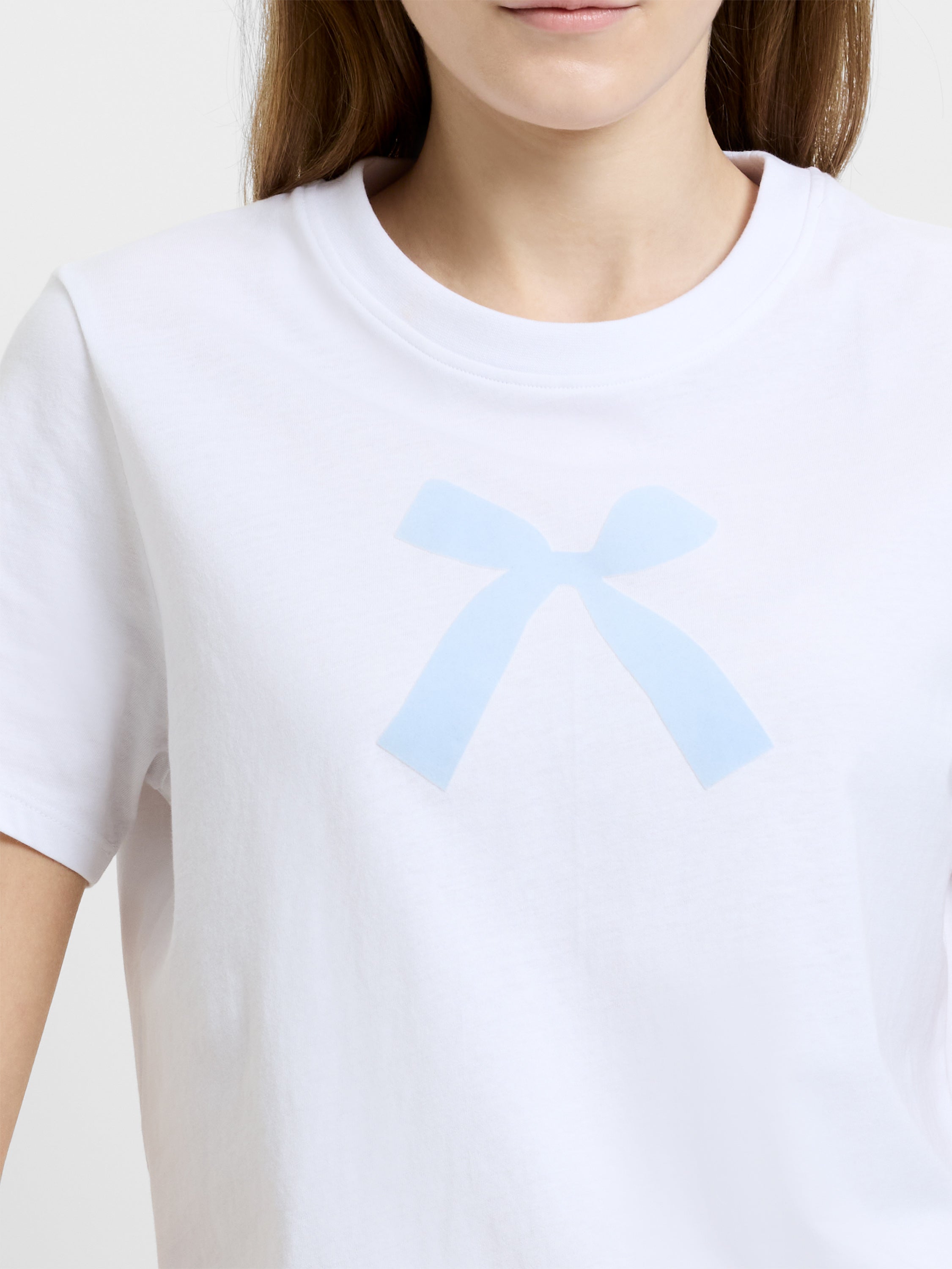 Bow Flocked Graphic T-Shirt