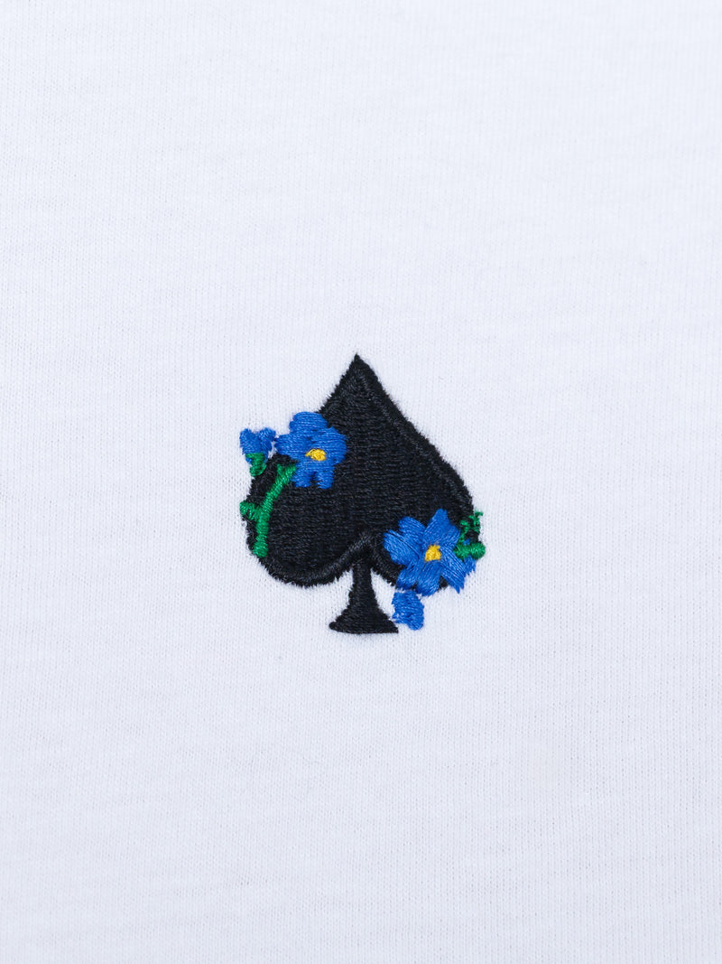 Ace of Spades Floral Embroidered Graphic T-Shirt