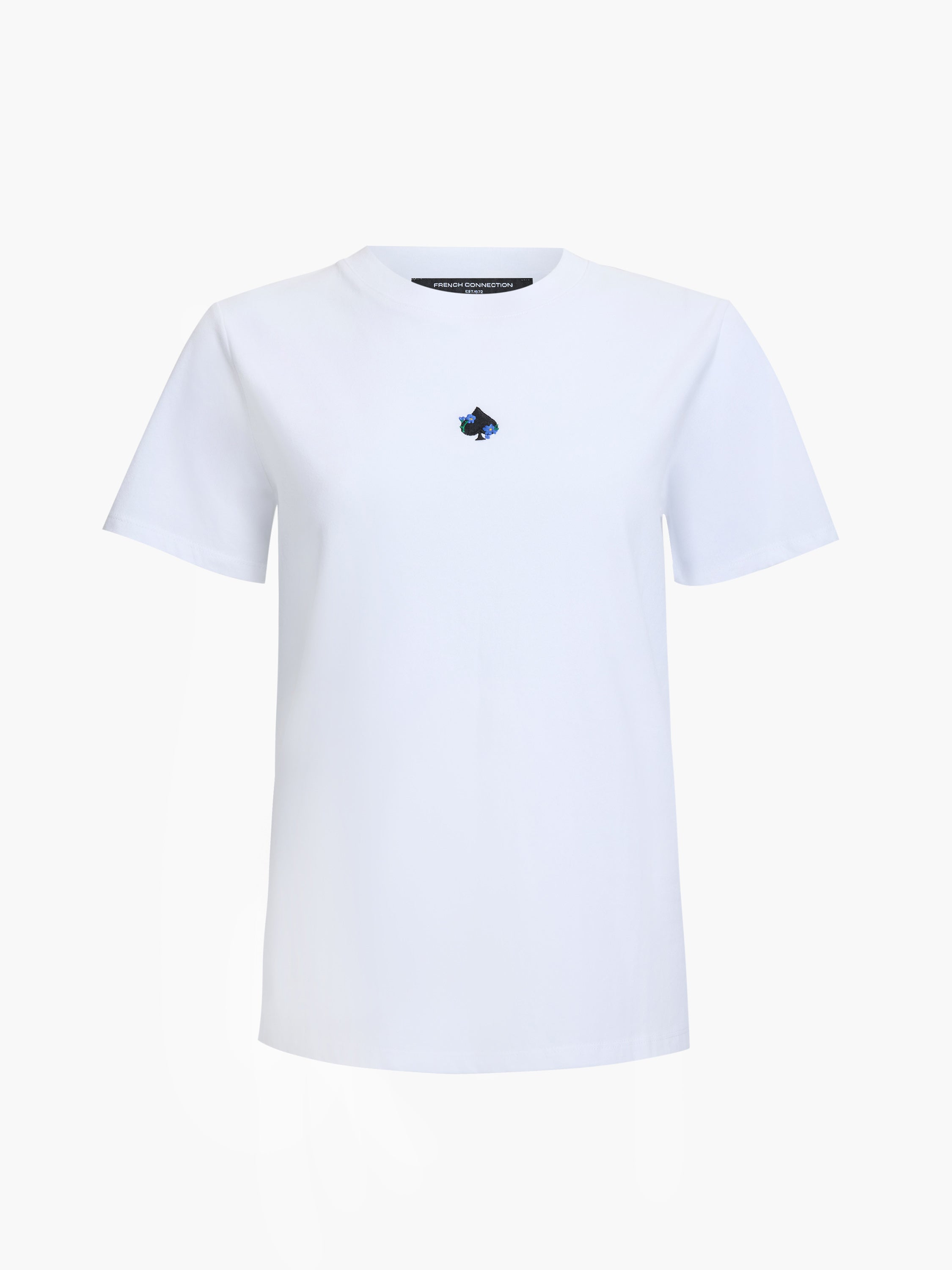 Ace of Spades Floral Embroidered Graphic T-Shirt